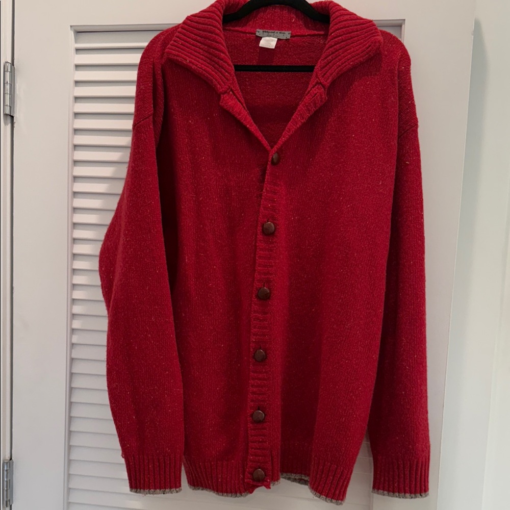 Elegant Red Women's Cardigan Sweater
